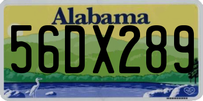 AL license plate 56DX289