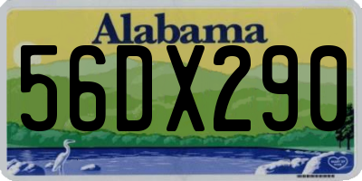 AL license plate 56DX290