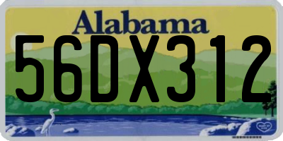AL license plate 56DX312