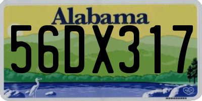 AL license plate 56DX317