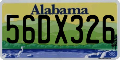 AL license plate 56DX326