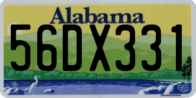 AL license plate 56DX331