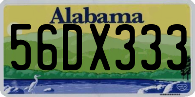 AL license plate 56DX333