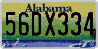 AL license plate 56DX334