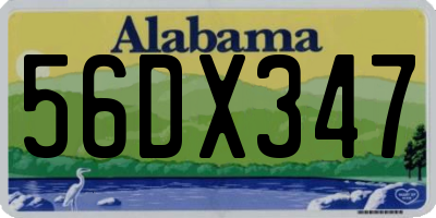 AL license plate 56DX347