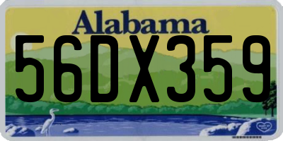 AL license plate 56DX359