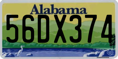 AL license plate 56DX374