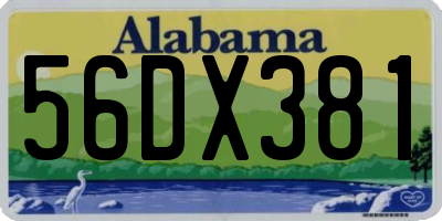 AL license plate 56DX381