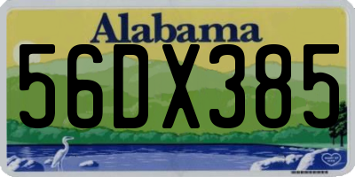 AL license plate 56DX385