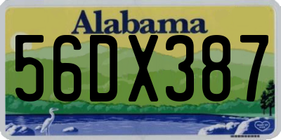 AL license plate 56DX387