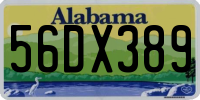 AL license plate 56DX389