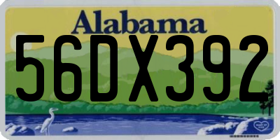 AL license plate 56DX392