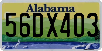 AL license plate 56DX403