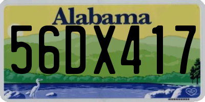 AL license plate 56DX417