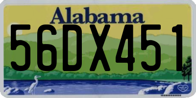 AL license plate 56DX451