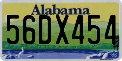 AL license plate 56DX454
