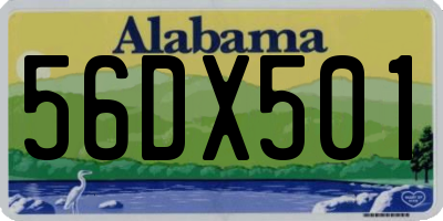AL license plate 56DX501