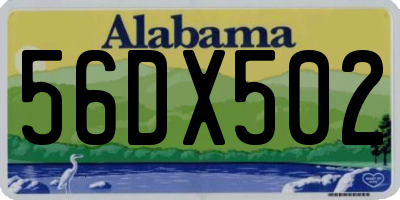 AL license plate 56DX502