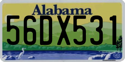 AL license plate 56DX531