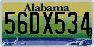 AL license plate 56DX534