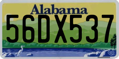 AL license plate 56DX537