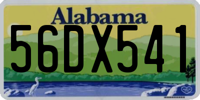 AL license plate 56DX541