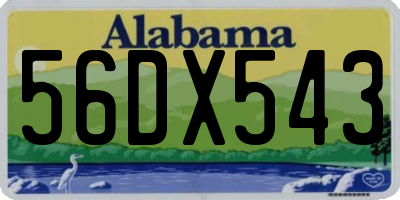 AL license plate 56DX543