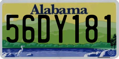 AL license plate 56DY181
