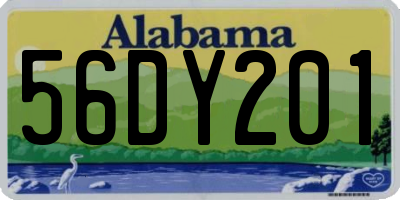 AL license plate 56DY201