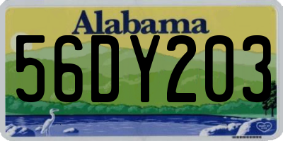 AL license plate 56DY203