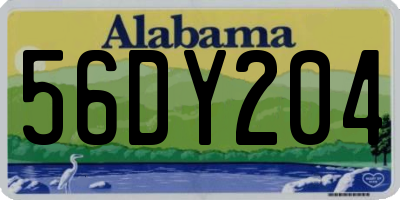 AL license plate 56DY204