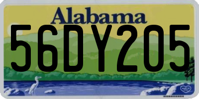 AL license plate 56DY205
