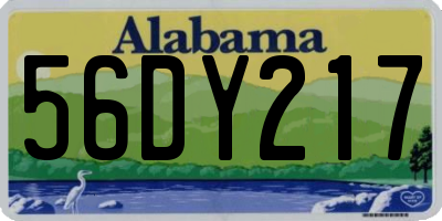 AL license plate 56DY217
