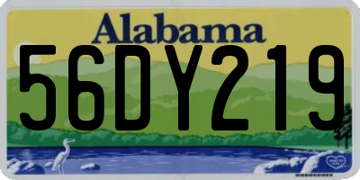 AL license plate 56DY219