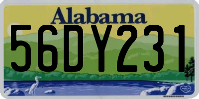 AL license plate 56DY231