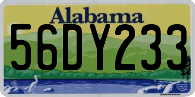 AL license plate 56DY233