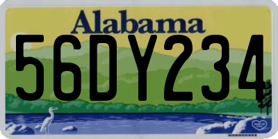 AL license plate 56DY234
