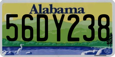 AL license plate 56DY238