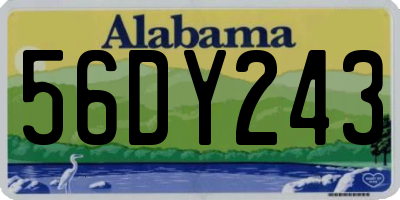 AL license plate 56DY243