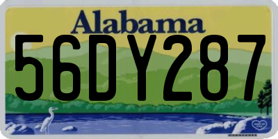 AL license plate 56DY287