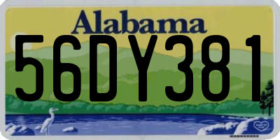 AL license plate 56DY381
