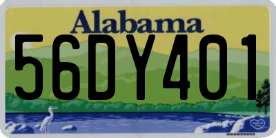 AL license plate 56DY401