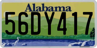 AL license plate 56DY417