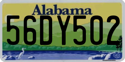 AL license plate 56DY502