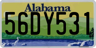 AL license plate 56DY531