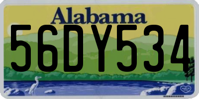 AL license plate 56DY534