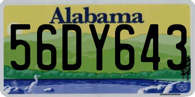 AL license plate 56DY643