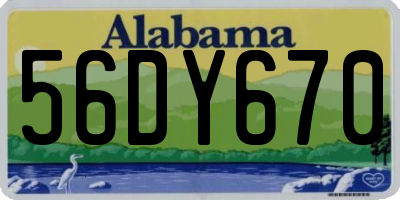 AL license plate 56DY670
