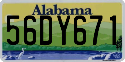 AL license plate 56DY671