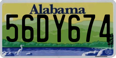 AL license plate 56DY674